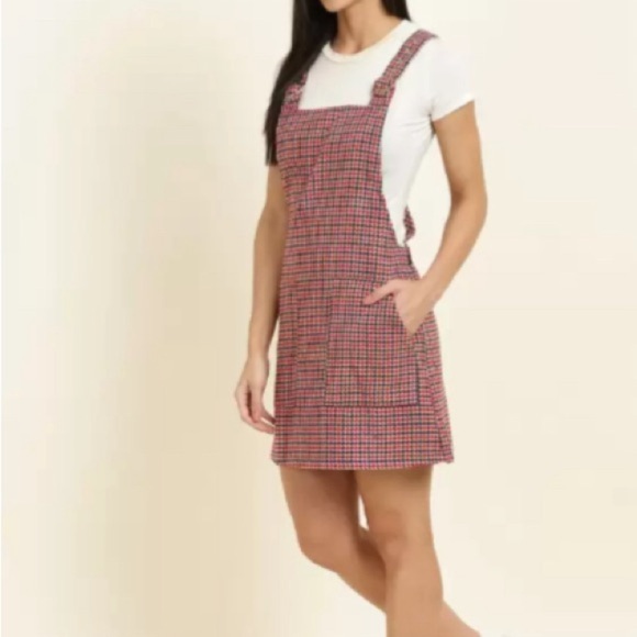 Forever 21 Women's Glen Plaid Overall Dress Size large - Picture 13 of 14